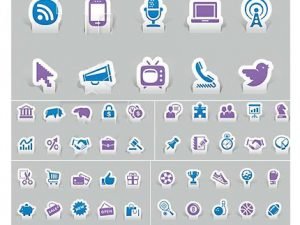 Icons Paper stickers vector 5