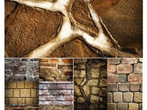 Old Brick And Stone Wall Grunge Material Background