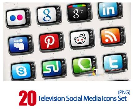Television Social Media Tv Set Icons
