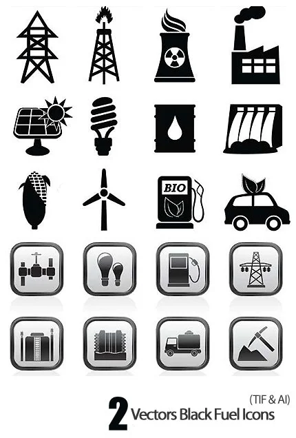 Vectors Black Fuel Icons