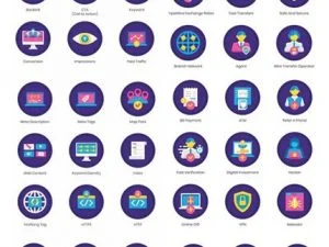 140 Internet Marketing And Online Money Service Icons