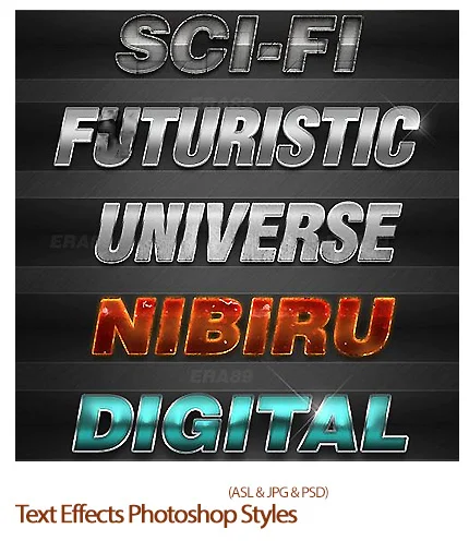 5 SciFi Text Effects Photoshop Styles