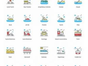 80 Transportation Modern Icons