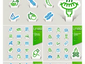 Amazing ShutterStock Lineo Papercut Outline Icons