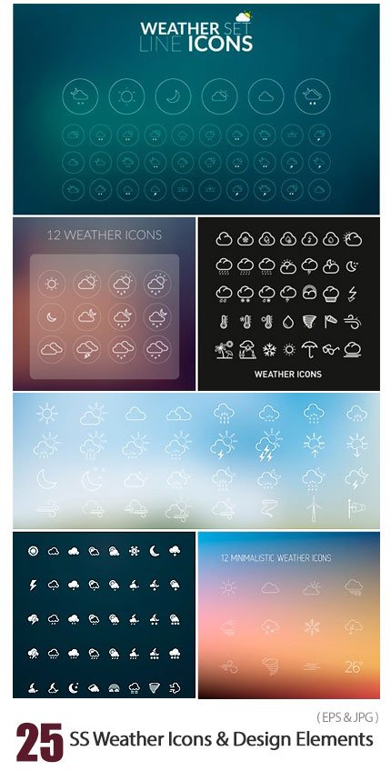 Amazing ShutterStock Weather Icons And Design Elements
