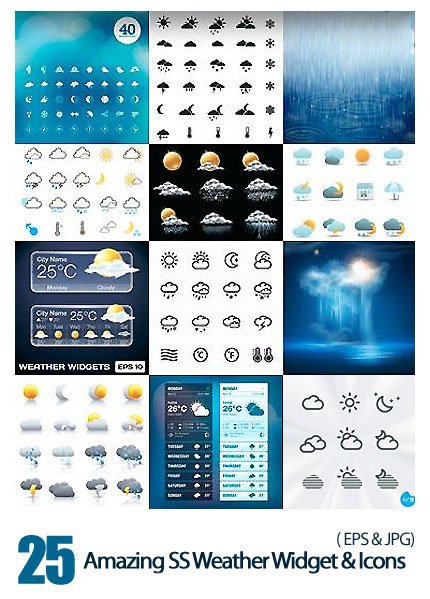 Amazing ShutterStock Weather Widget Icons