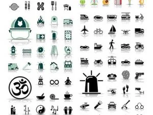 Collection Icons Fast Food And Barbecue Black