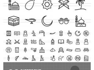 CreativeMarket 50 Islamic Line Icons