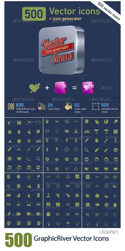 GraphicRiver 500 Vector Icons