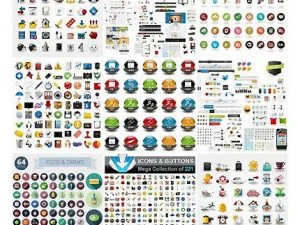 Icons And Buttons And Web Design Elements