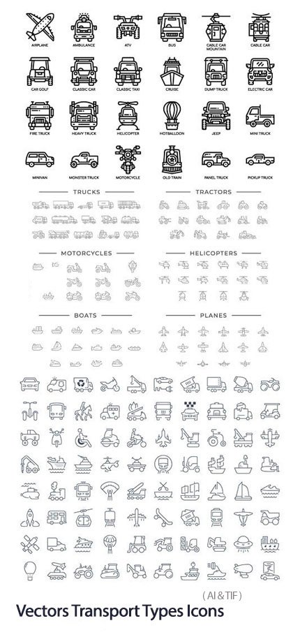 Vectors Transport Types Icons