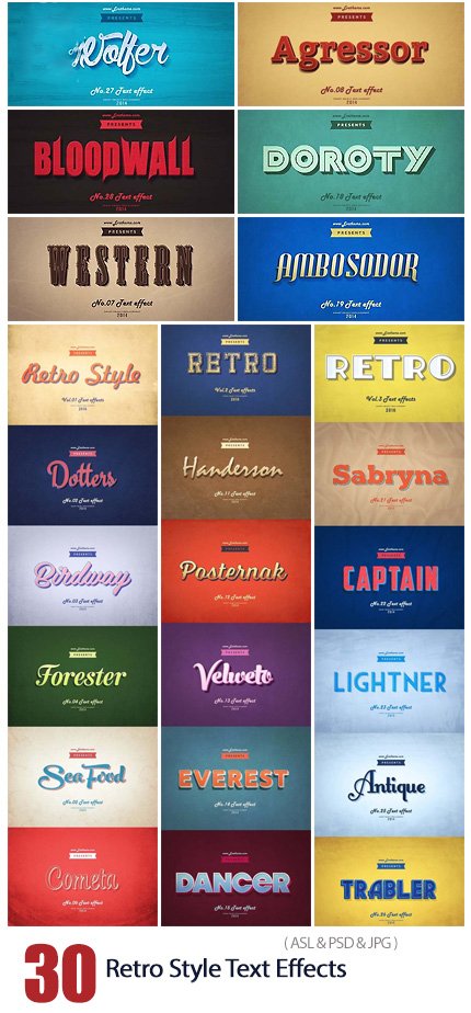 30 Retro Style Text Effects