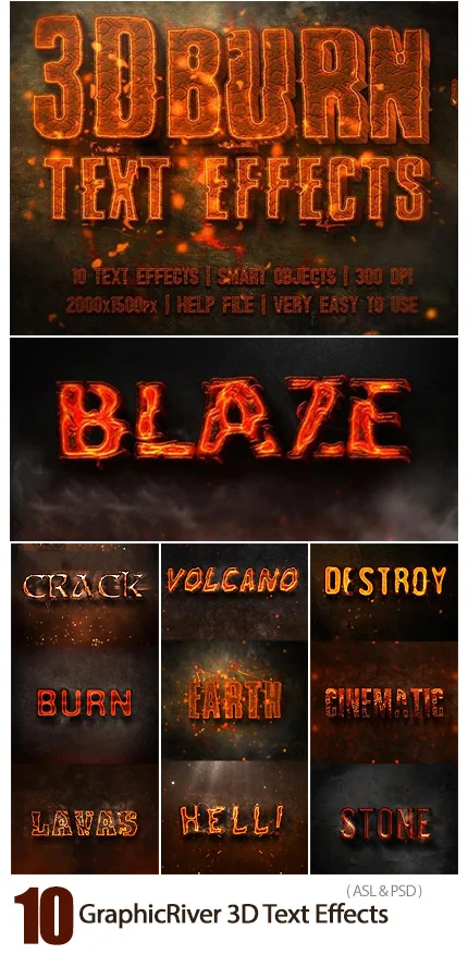 3D Burn Text Effects