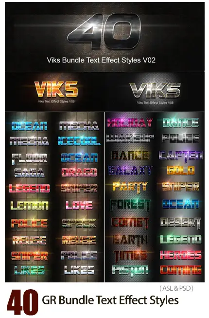 40 Viks Bundle Text Effect Styles