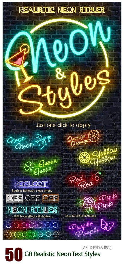 50 Realistic Neon Text Styles
