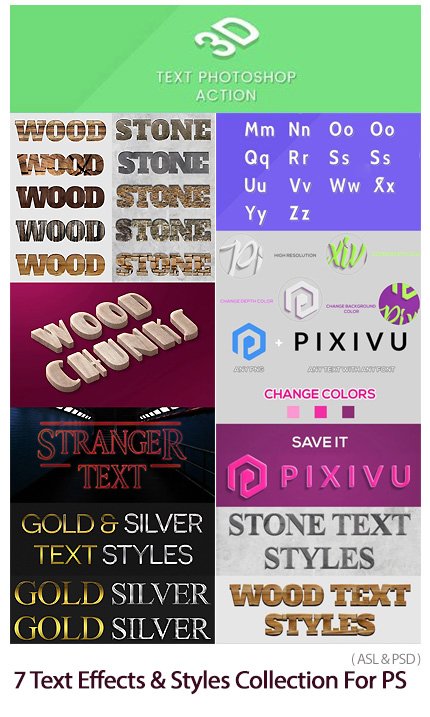7 Text Effects And Styles Collection For Photoshop