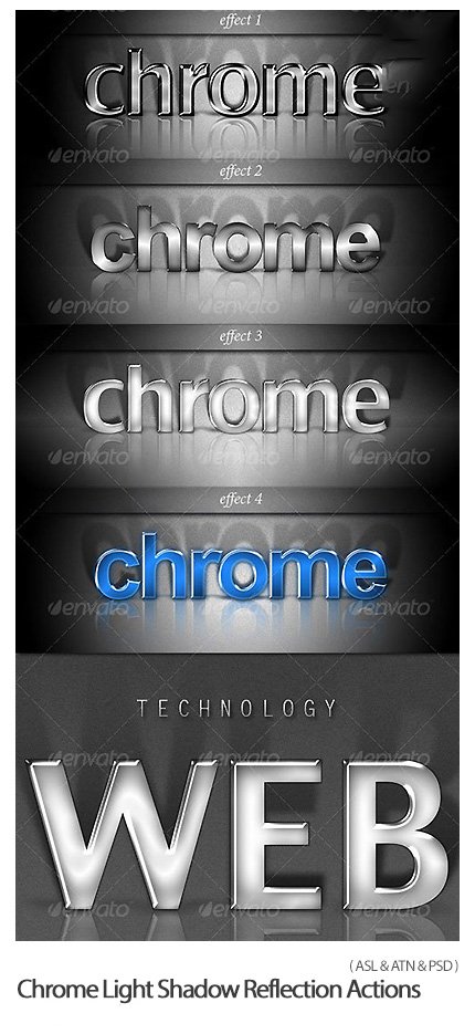 Chrome Light Shadow Reflection Actions