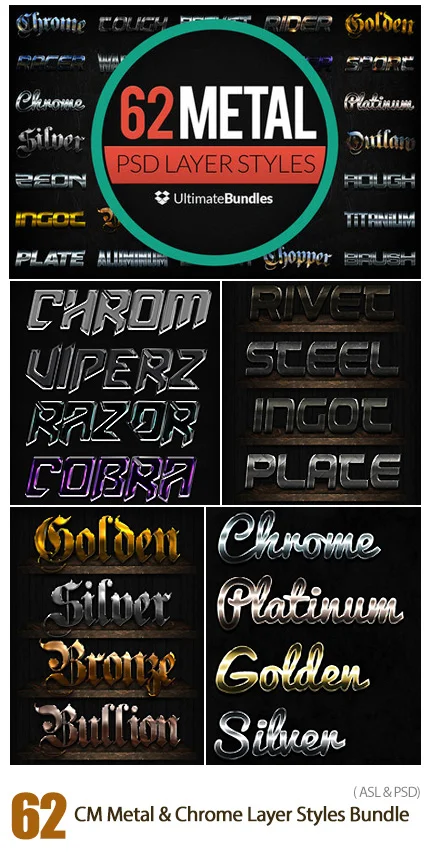 CM Metal And Chrome Layer Styles Bundle