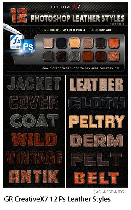 CreativeX7 12 Photoshop Leather Styles