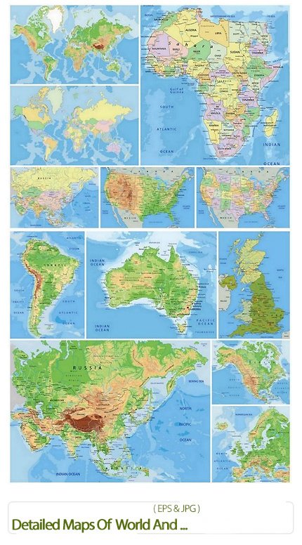 Detailed Maps Of World And Continents And Countries