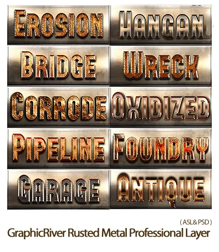 Rusted Metal Professional Layer Styles