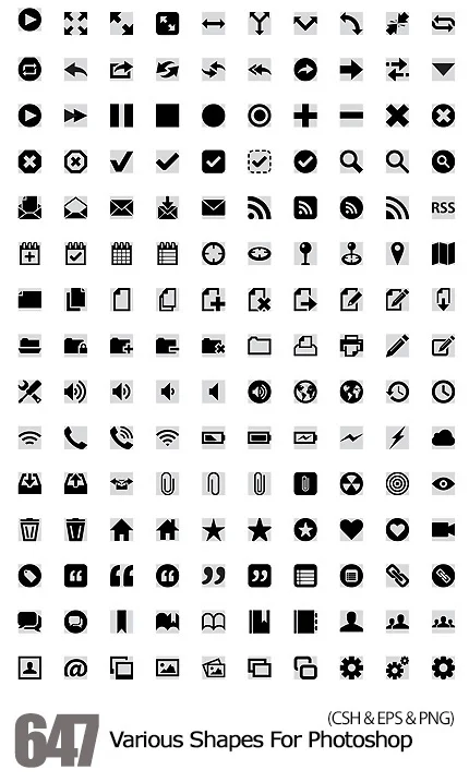 Various Shapes For Photoshop