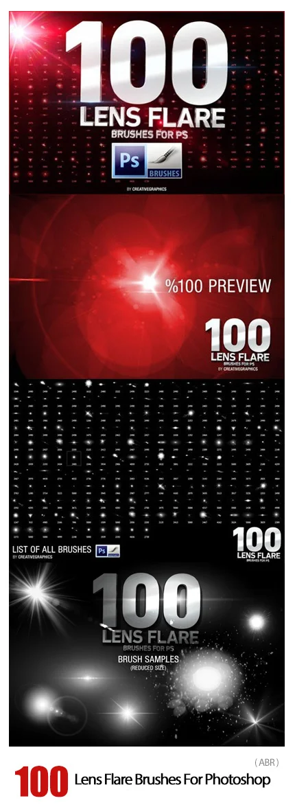 100 Lens Flare Brushes For Photoshop