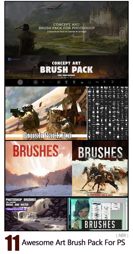 11 Awesome Art Brush Pack For Photoshop