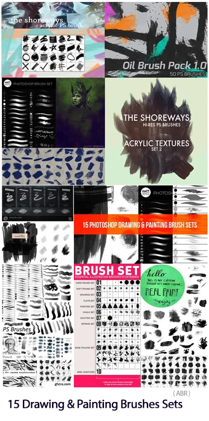 15 Drawing And Painting Brushes Sets For Photoshop