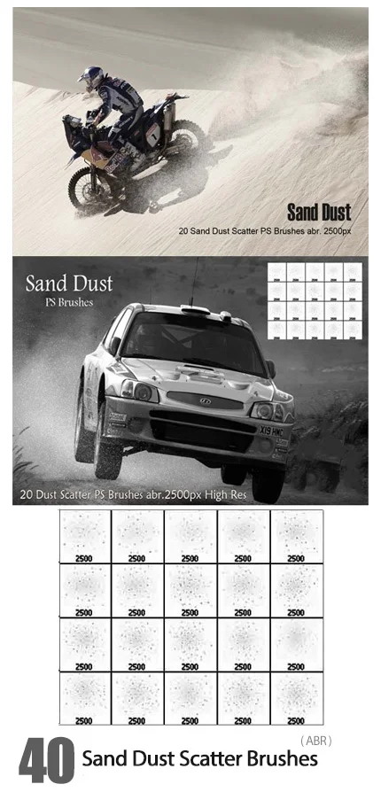 40 Sand Dust Scatter Brushes For Photoshop
