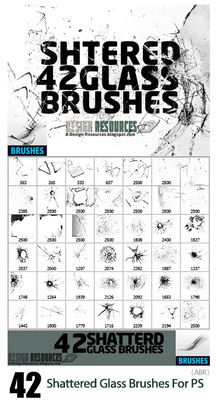 42 Shattered Glass Brushes For Photoshop