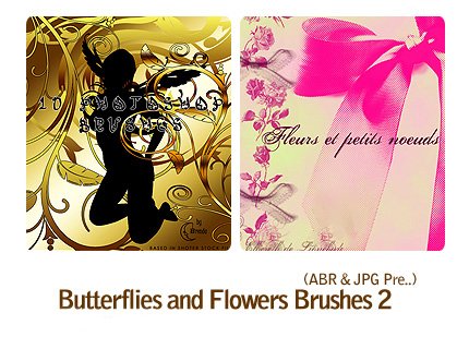 Butterflies And Flowers Brushes 02