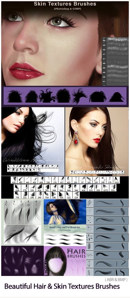 Beautiful Hair And Skin Textures Brushes For Photoshop