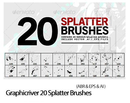 Graphicriver 20 Splatter Brushes
