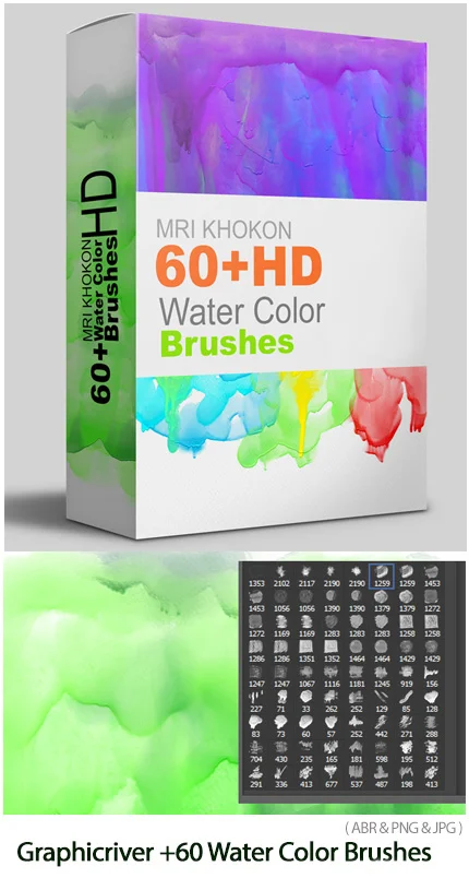 Graphicriver 60 Water Color Brushes Sets