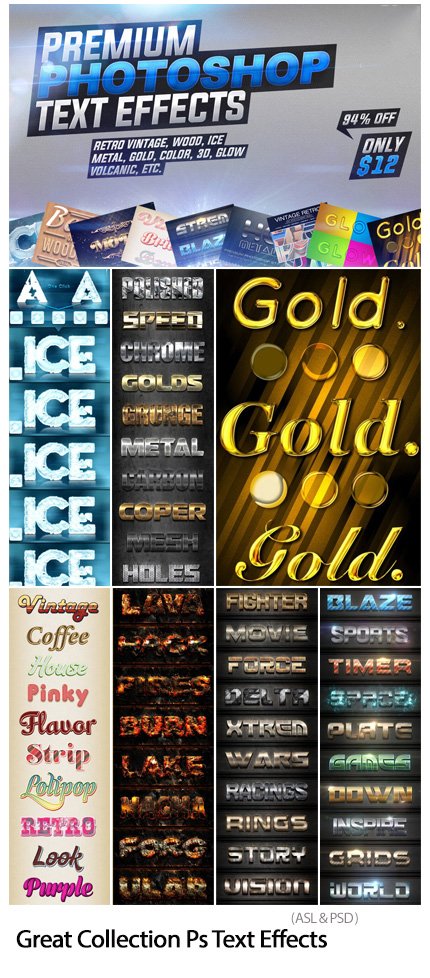 Great Collection Of Premium Photoshop Text Effects