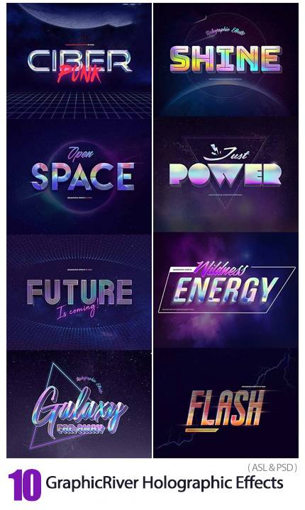 Holographic Effects 10 PSD Mockups