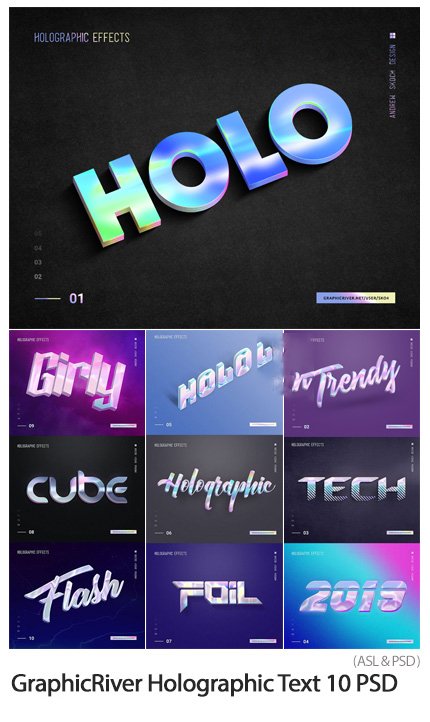 Holographic Text 10 PSD