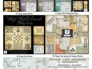 InkyDeals Gorgeous Vintage PS Brushes And Background Papers