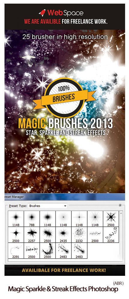 Magic Sparkle And Streak Effects Photoshop Brushes