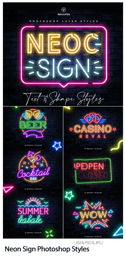 Neon Sign Photoshop Styles