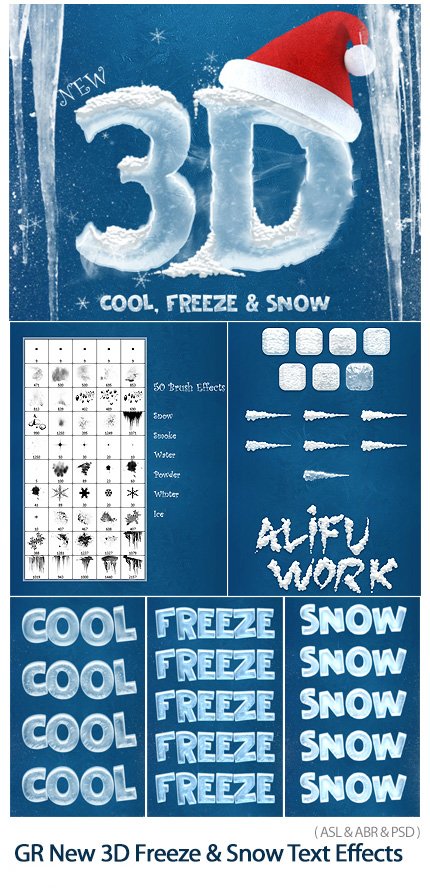 New 3D Ice Cool Freeze And Snow Text Effects
