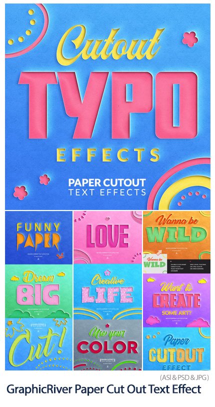 paper cut out text effect