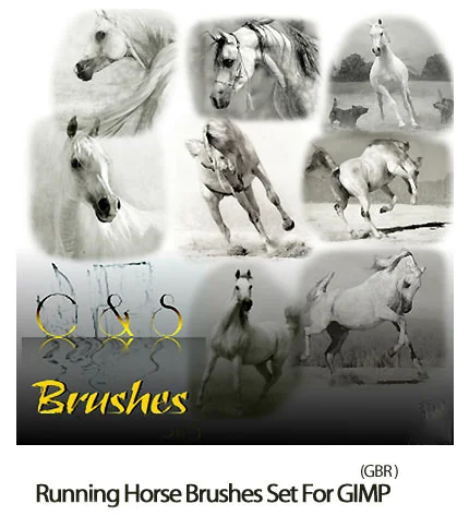 Running Horse Brushes Set For GIMP