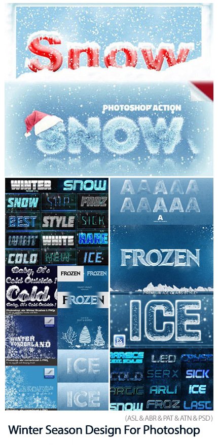 Winter Season Design Collection For Photoshop