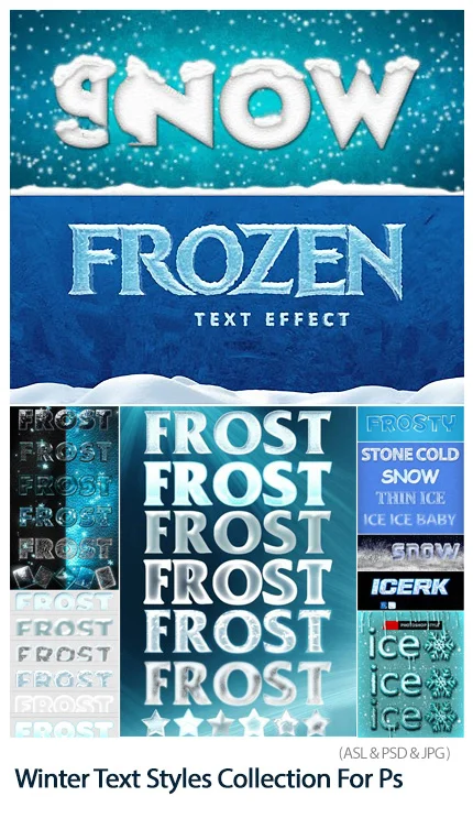 Winter Text.Styles Collection For Photoshop