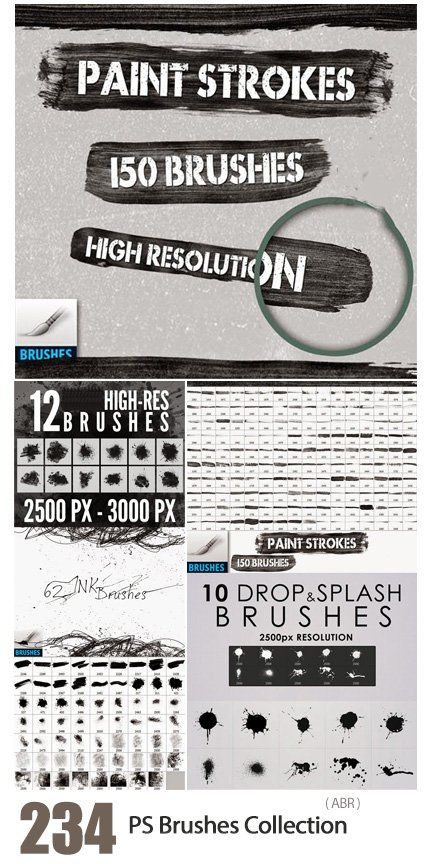 234 High Res Photoshop Brushes Collection