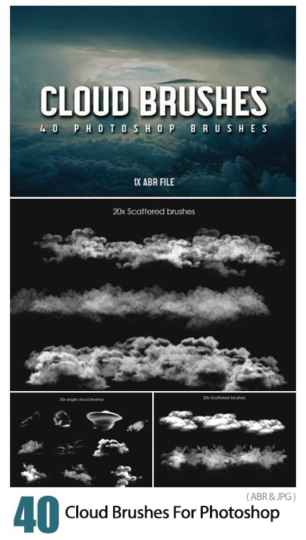 40 Cloud Brushes For Photoshop