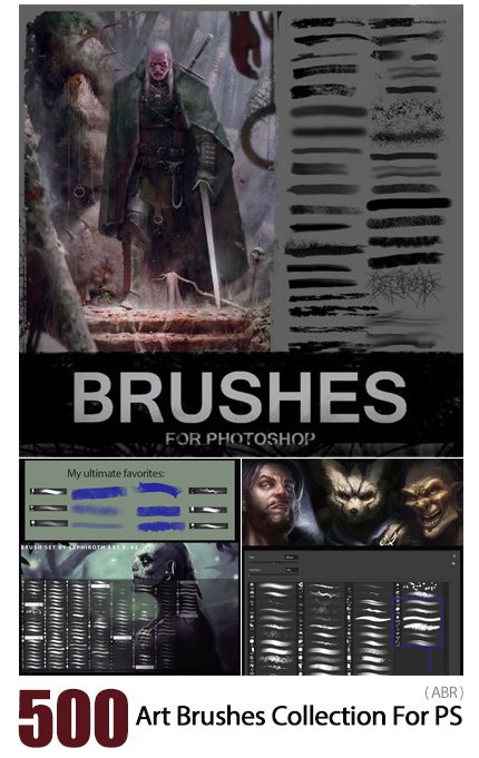 500 Art Brushes Collection For Photoshop