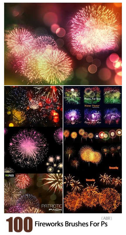 Awesome 100 New Year Fireworks Brushes For Photoshop